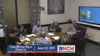 Town Meeting Rules Committee 8/22/19