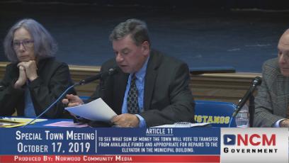 Special Town Meeting 10/17/19 Rebroadcast