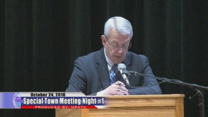 2016 Special Town Meeting Night #1 10/24/16