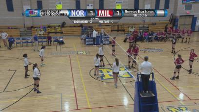 2016 NHS Girls Volleyball VS. Milton