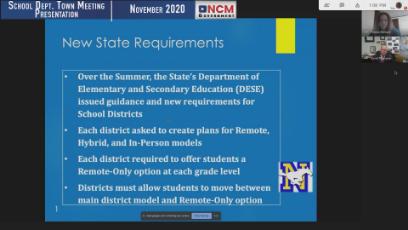 Town Meeting November 2020: Finn. Comm and School Dept. Presentations